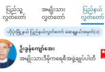 ဟိုပုံးမြို့နယ် နေအိမ်ခဏပြန်လာသည့် NLD ကိုယ်စားလှယ်လောင်း တဦး ဖမ်းဆီးခံရ