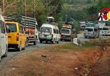 မိုင်းပျဉ်းမြို့ စစ်ကောင်စီဂိတ် ထိုင်းထုတ်ကုန်တင် လိုင်းကားများဖမ်း၊ ငွေညှစ်