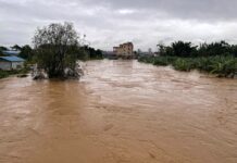 မိုးသည်းထန်စွာရွာသွန်းမှုကြောင့် မူဆယ်မြို့နယ် ပန်ခမ်း ကျေးရွာ ရေကြီးမှုဖြစ်