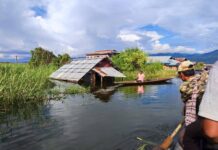 ရေကြီးခဲ့သည့်ဒေသများ မိုးထပ်ရွာပြီးနောက် ရေပြန်တက်လာ