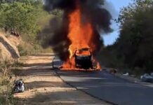 ဟိုပုံး – ကျောက်တန်း – ပင်လုံလမ်း ကားမီးလောင်မှုဖြစ်ပွား၊ သတိထားသွားလာရန်လိုအပ်