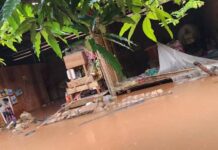 ညီနောင်မဟာမိတ်ထိန်းချုပ် မူဆယ်မြို့နယ် ကျင်စန်းကျော့ ကုန်သွယ်ရေးဂိတ် ရေကြီး၊ နေအိမ်တစ်လုံးမျှောပါ