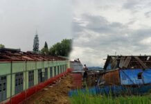 သျှမ်းတောင် လေပြင်းတိုက်မှုကြောင့် နေအိမ်၊စာသင်ကျောင်း အပျက်အစီးများ