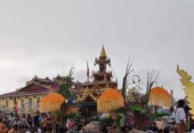 ရေဘေးဒဏ်၊ငလျင်ဒဏ်ကြား ဖောင်တော်ဉီးဘုရားပွဲကျင်းပ