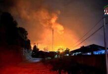 နမ့်ခမ်းမြို့တွင် စက်သုံးဆီသိုလှောင်ရုံတစ်ခု မီးလောင်ပြီး လူ ၂ ဦး ဒဏ်ရာရ