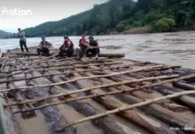 သံလွင်မြစ်ထဲ နယ်စပ်သစ်မှောင်ခို ကျွန်းသစ်ဖောင်ကြီး ထိုင်းဘက်သို့ မျောလာ